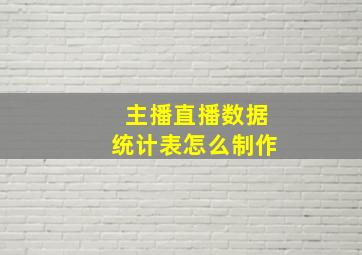 主播直播数据统计表怎么制作