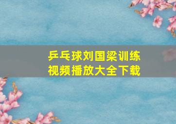 乒乓球刘国梁训练视频播放大全下载