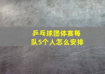 乒乓球团体赛每队5个人怎么安排