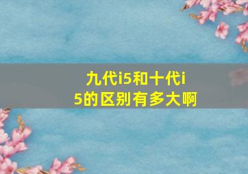 九代i5和十代i5的区别有多大啊