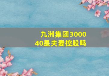 九洲集团300040是夫妻控股吗