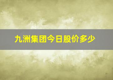 九洲集团今日股价多少