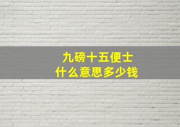 九磅十五便士什么意思多少钱