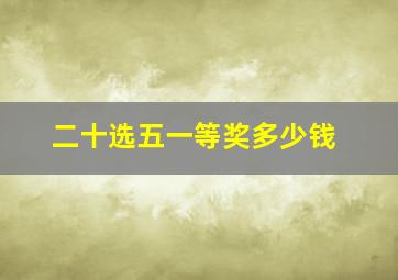 二十选五一等奖多少钱