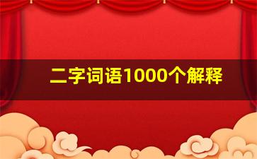 二字词语1000个解释