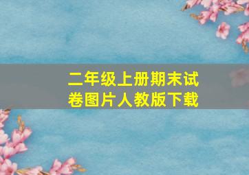 二年级上册期末试卷图片人教版下载