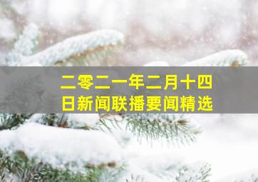 二零二一年二月十四日新闻联播要闻精选