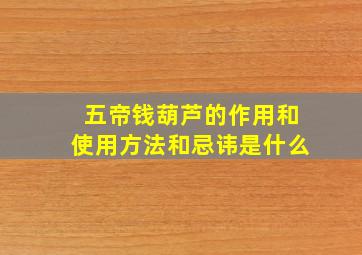 五帝钱葫芦的作用和使用方法和忌讳是什么