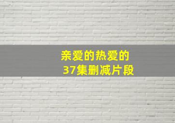 亲爱的热爱的37集删减片段