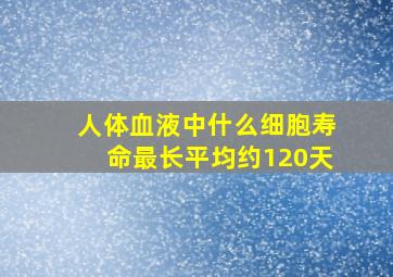 人体血液中什么细胞寿命最长平均约120天