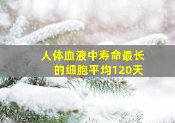 人体血液中寿命最长的细胞平均120天