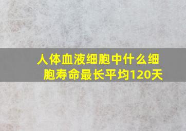 人体血液细胞中什么细胞寿命最长平均120天