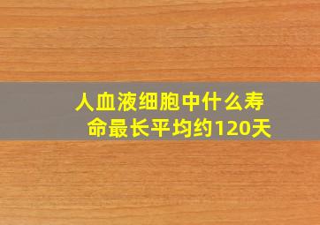 人血液细胞中什么寿命最长平均约120天