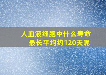 人血液细胞中什么寿命最长平均约120天呢