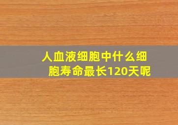 人血液细胞中什么细胞寿命最长120天呢