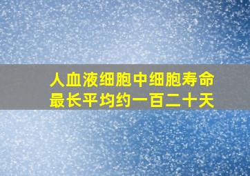 人血液细胞中细胞寿命最长平均约一百二十天