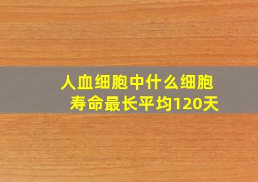 人血细胞中什么细胞寿命最长平均120天