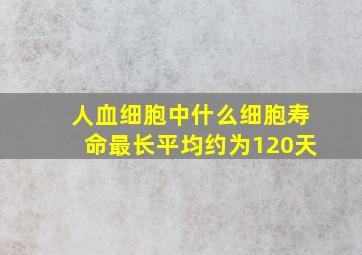 人血细胞中什么细胞寿命最长平均约为120天