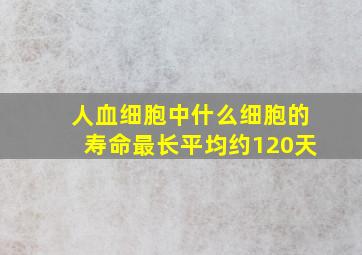 人血细胞中什么细胞的寿命最长平均约120天