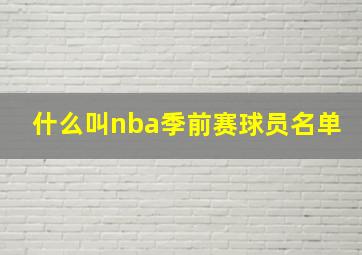 什么叫nba季前赛球员名单