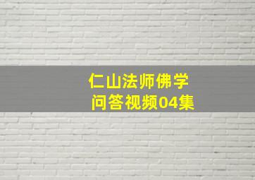 仁山法师佛学问答视频04集