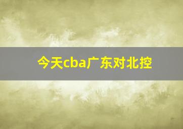 今天cba广东对北控