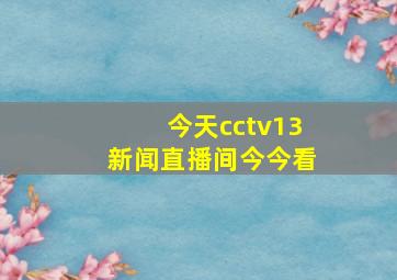 今天cctv13新闻直播间今今看