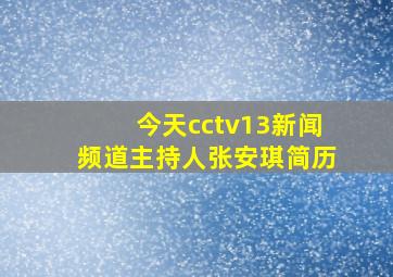 今天cctv13新闻频道主持人张安琪简历