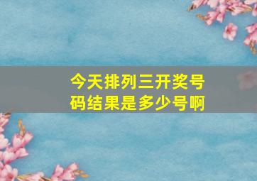 今天排列三开奖号码结果是多少号啊