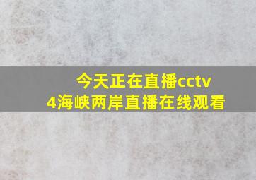 今天正在直播cctv4海峡两岸直播在线观看