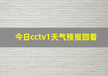 今日cctv1天气预报回看