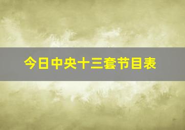 今日中央十三套节目表