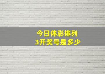 今日体彩排列3开奖号是多少