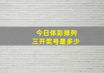 今日体彩排列三开奖号是多少