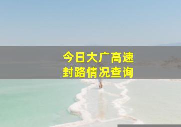 今日大广高速封路情况查询