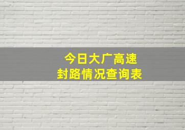 今日大广高速封路情况查询表