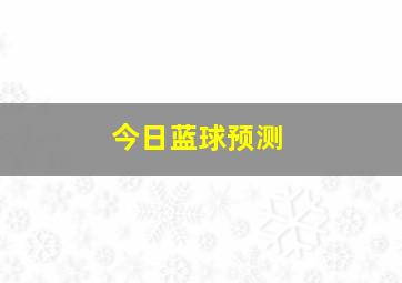 今日蓝球预测