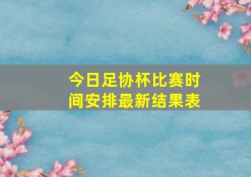 今日足协杯比赛时间安排最新结果表