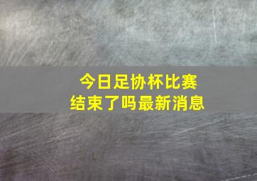 今日足协杯比赛结束了吗最新消息