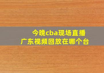 今晚cba现场直播广东视频回放在哪个台