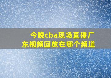 今晚cba现场直播广东视频回放在哪个频道