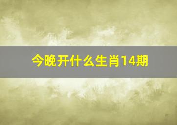 今晚开什么生肖14期