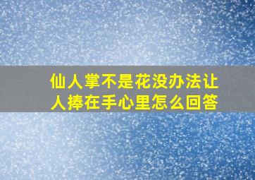 仙人掌不是花没办法让人捧在手心里怎么回答