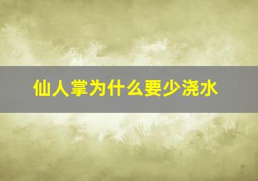 仙人掌为什么要少浇水