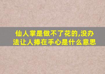 仙人掌是做不了花的,没办法让人捧在手心是什么意思