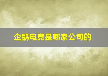 企鹅电竞是哪家公司的