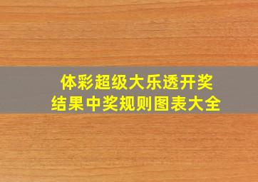 体彩超级大乐透开奖结果中奖规则图表大全