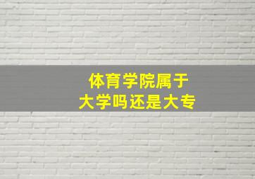 体育学院属于大学吗还是大专