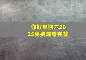 你好星期六2025免费观看完整