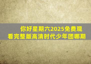 你好星期六2025免费观看完整版高清时代少年团哪期